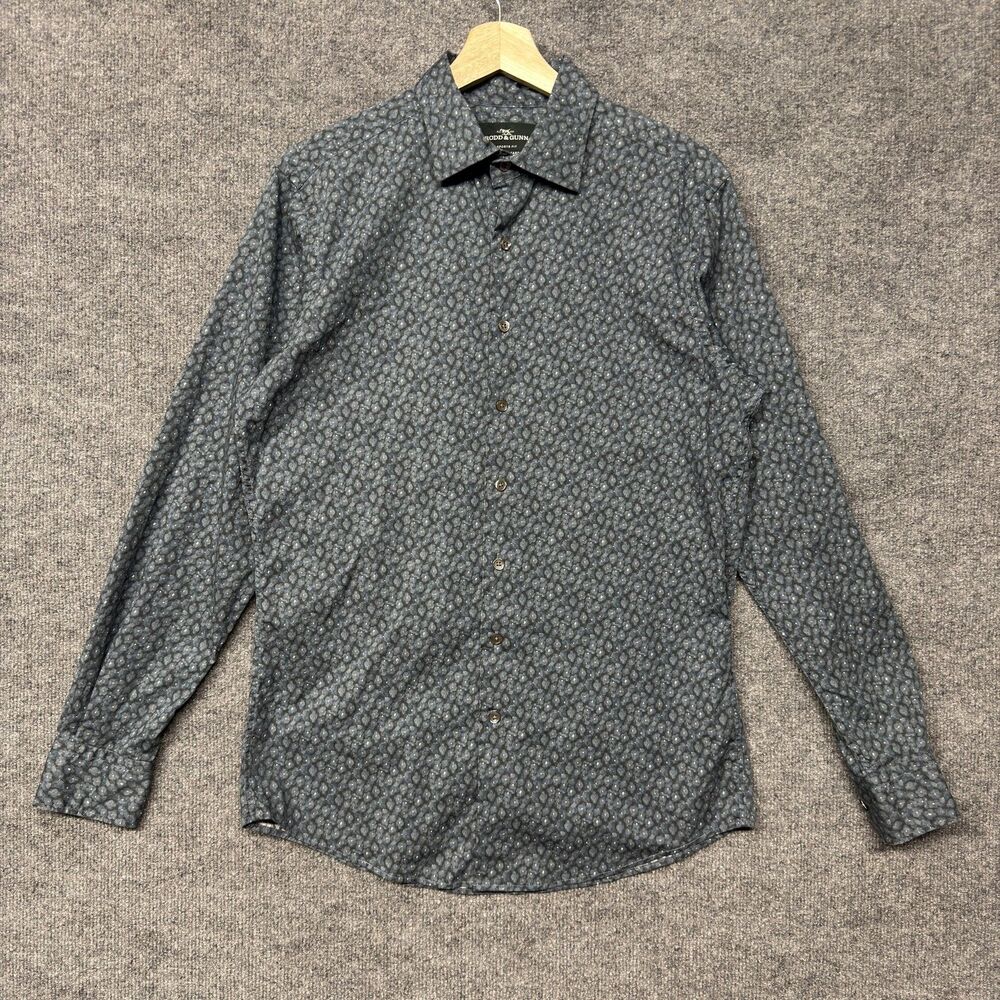 Rodd & Gunn Button Up Shirt Mens S Blue Floral Long Sleeve Sports Fit Stretch